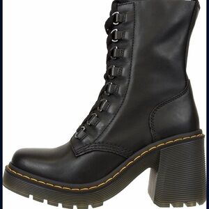 Dr. Martens Black Chunky Heel Lace-Up Boots